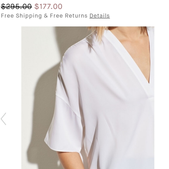 VINCE Double V-Neck blouse - Picture 2 of 5